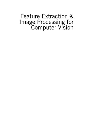 Feature Extraction & Image Processing for Computer Vision