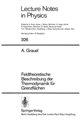 Feldtheoretische Beschreibung der Thermodynamik für Grenzflächen