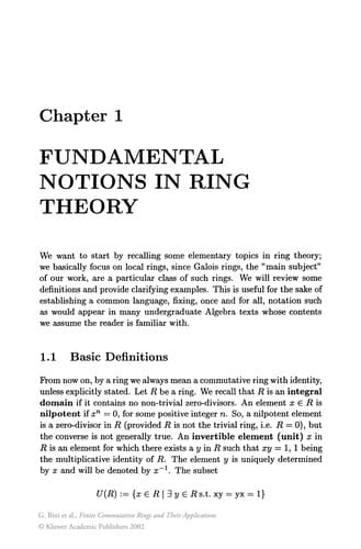 Finite Commutative Rings and Their Applications