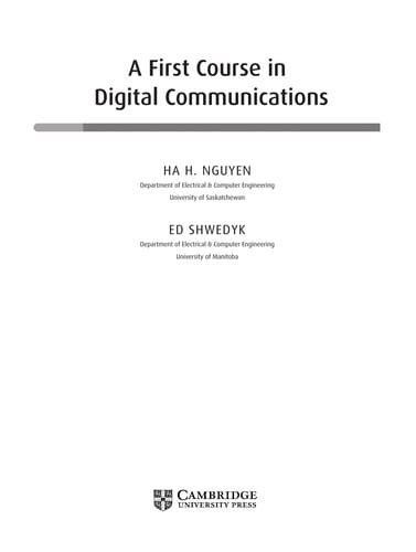 A first course in digital communications