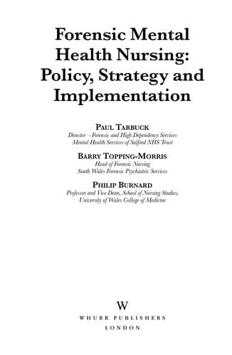 Forensic mental health nursing