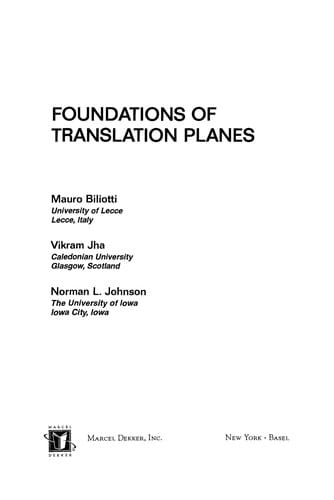 Foundations of translation planes