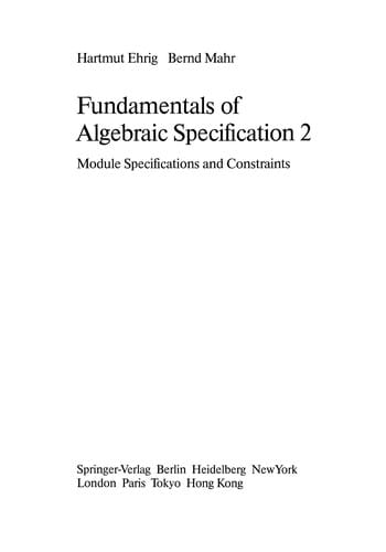 Fundamentals of Algebraic Specification 2