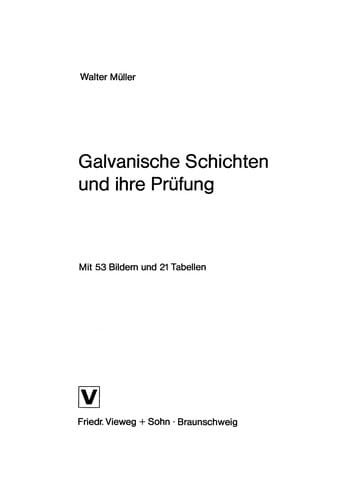 Galvanische Schichten und ihre Prüfung