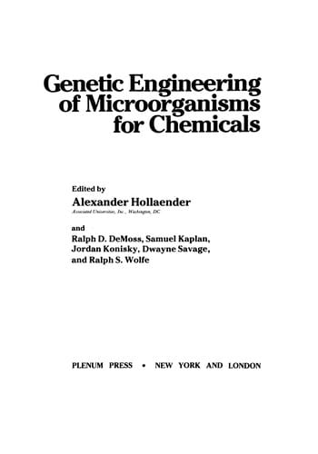Genetic Engineering of Microorganisms for Chemicals