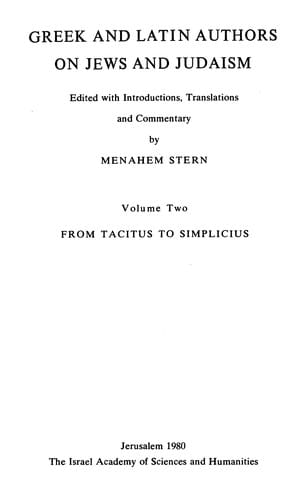 Greek and Latin authors on Jews and Judaism