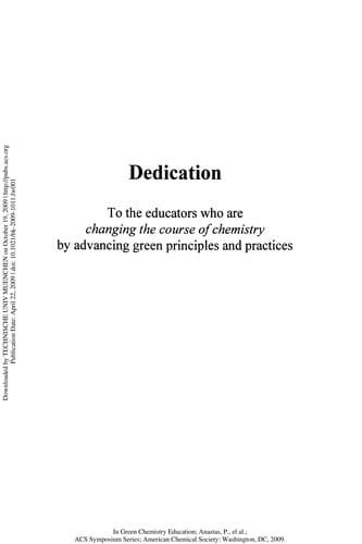 Green chemistry education