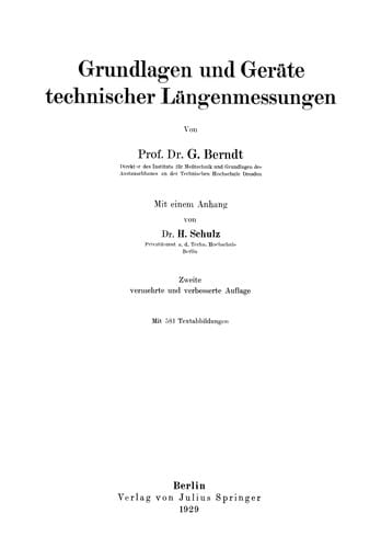 Grundlagen und Geräte technischer Längenmessungen