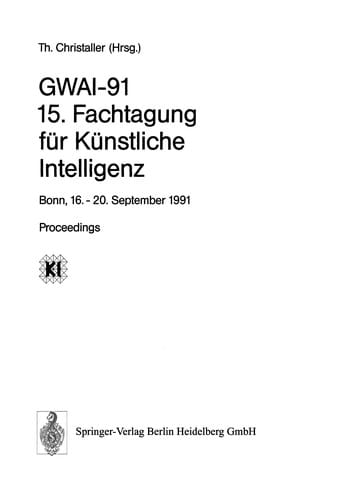 GWAI-91 15. Fachtagung für Künstliche Intelligenz