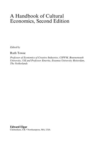 A handbook of cultural economics