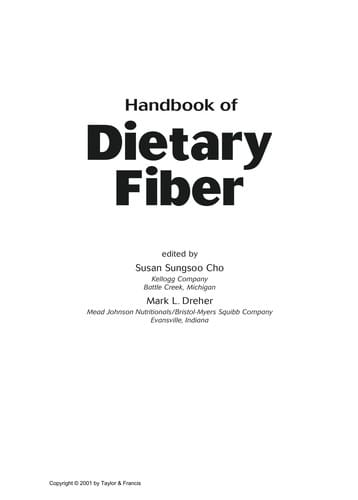 Handbook of dietary fiber