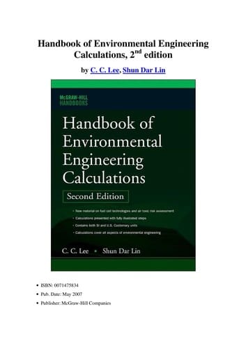 Handbook of environmental engineering calculations