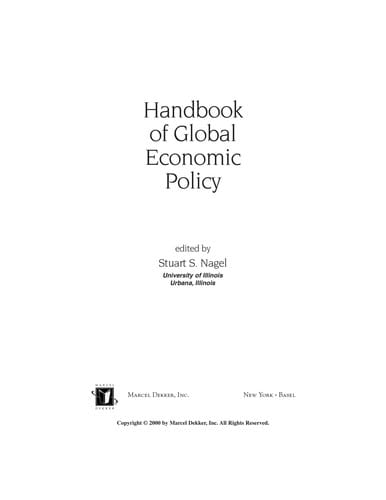 Handbook of global economic policy