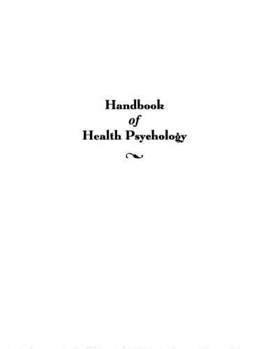 Handbook of health psychology