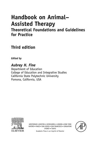 Handbook on animal-assisted therapy