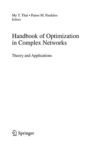 Handbook of Optimization in Complex Networks