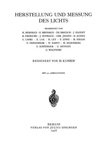 Herstellung und Messung des Lichts