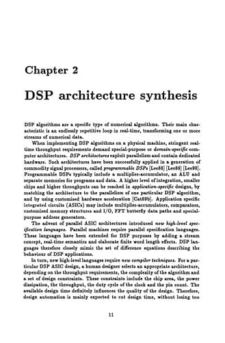 High-Level Synthesis for Real-Time Digital Signal Processing