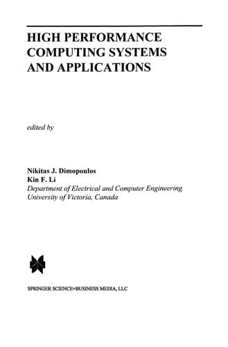 High Performance Computing Systems and Applications