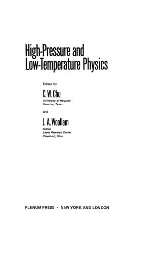 High-Pressure and Low-Temperature Physics