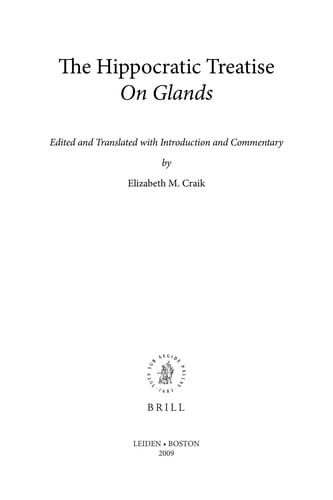 The Hippocratic treatise on glands
