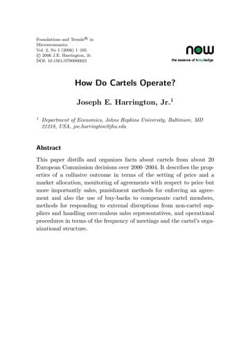 How do cartels operate?