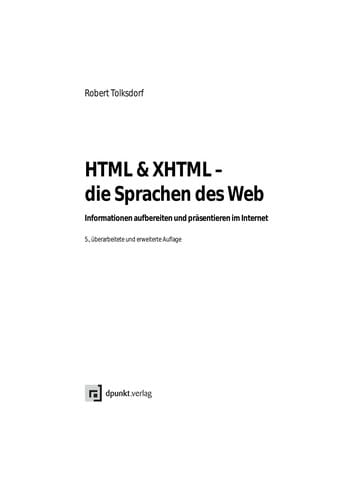 HTML & XHTML - die Sprachen des Web