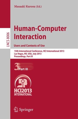 Human-Computer Interaction. Users and Contexts of Use