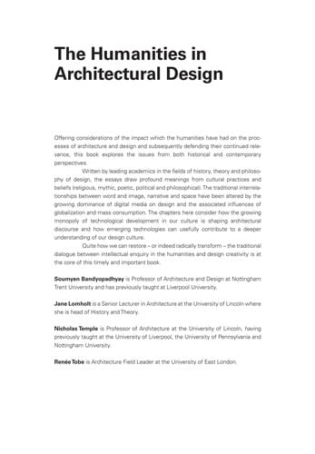 The humanities in architectural design