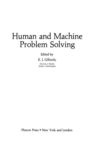 Human and Machine Problem Solving