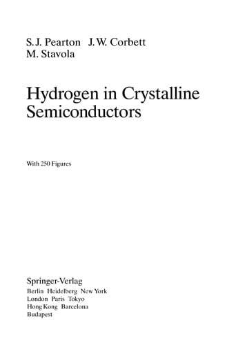 Hydrogen in Crystalline Semiconductors