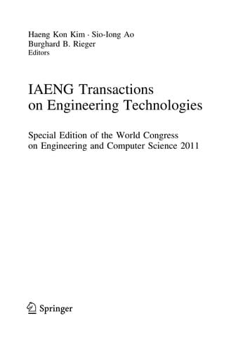 IAENG Transactions on Engineering Technologies