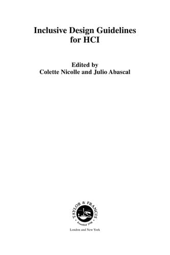 Inclusive design guidelines for HCI