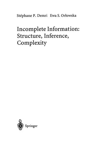 Incomplete Information: Structure, Inference, Complexity