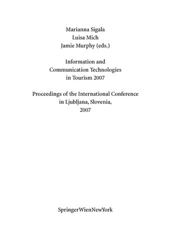 Information and communication technologies in tourism 2007