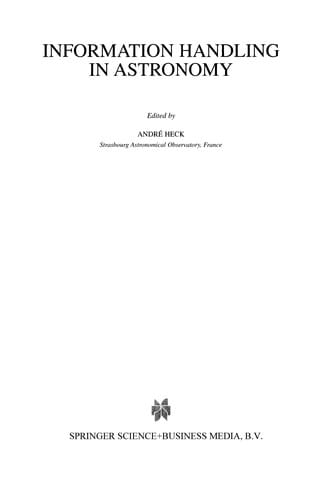 Information Handling in Astronomy