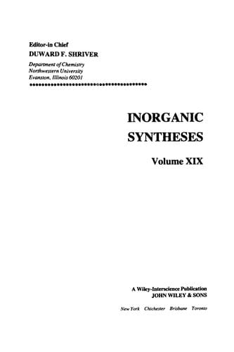 Inorganic syntheses