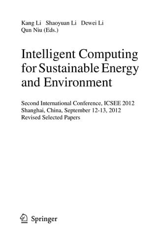 Intelligent Computing for Sustainable Energy and Environment