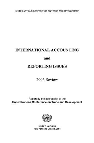 International accounting and reporting issues