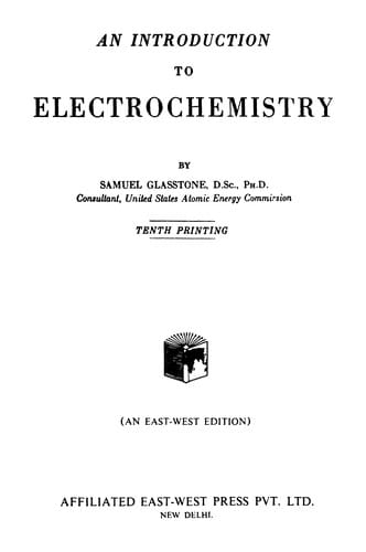 An introduction to electrochemistry