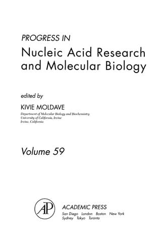 Progress in Nucleic Acid Research and Molecular Biology, 59