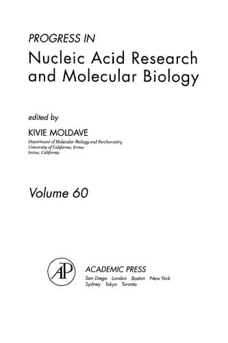Progress in Nucleic Acid Research and Molecular Biology, 60