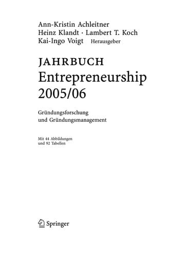 Jahrbuch Entrepreneurship 2005