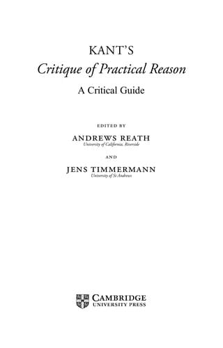 A critical guide to Kant's Critique of practical reason