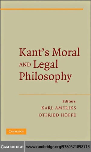 Kant's moral and legal philosophy