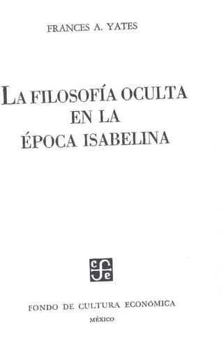 La filosofía oculta en la época isabelina