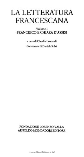 La letteratura francescana