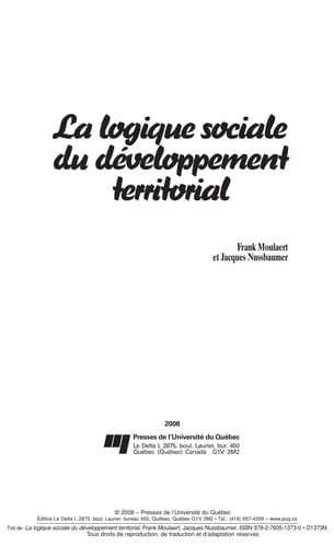 La logique sociale du développement territorial