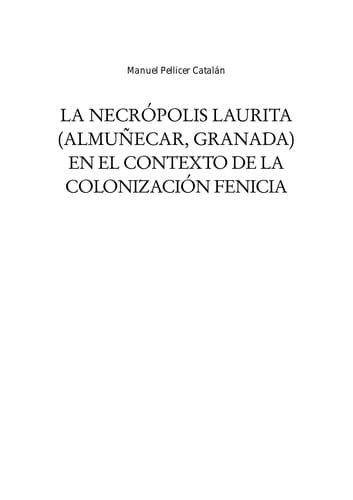 La Necrópolis Laurita (Almuñecar, Granada) en el contexto de la colonización fenicia