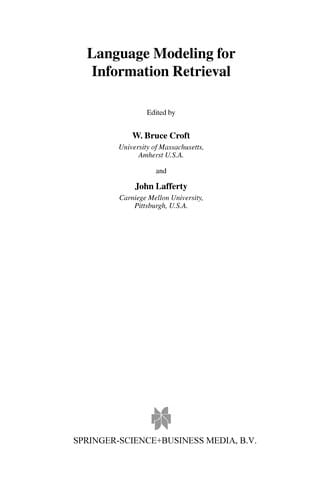 Language Modeling for Information Retrieval